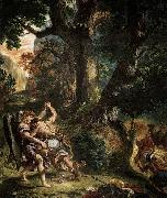 Eugene Delacroix Jacob Wrestling with the Angel Sweden oil painting artist